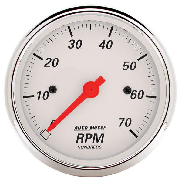 3-1/8" IN-DASH TACHOMETER, 0-7,000 RPM, ARCTIC WHITE